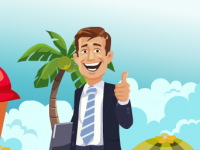 Happy Businessman Rescue