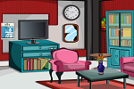 Glitter Red Living Room Escape